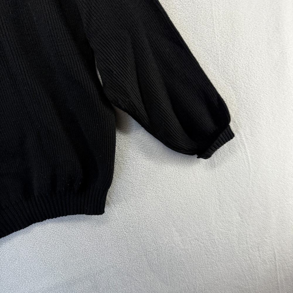 Vintage Oberymeyer Sweater men's medium Black Quarter Zip Wool Blend Knit Ski - Picture 9 of 10